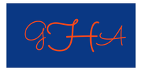 Thumbnail for Personalized Solid Color Beach Towel - Horizontal - Blue Background - Monogram - Front View
