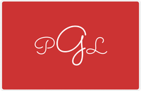 Thumbnail for Personalized Solid Color Placemat - Red Background - Monogram -  View