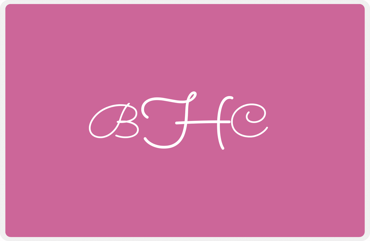 Personalized Solid Color Placemat - Pink Background - Monogram -  View