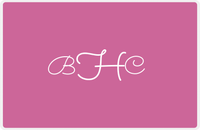 Thumbnail for Personalized Solid Color Placemat - Pink Background - Monogram -  View