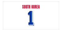 Thumbnail for Personalized South Korea Jersey Number Beach Towel - White - Front View