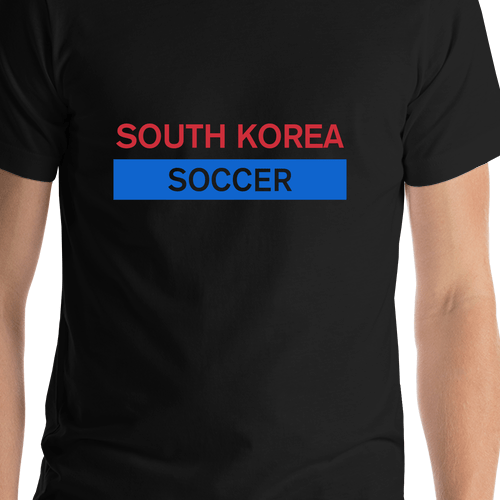 South Korea Soccer T-Shirt - Black - Shirt Close-Up View