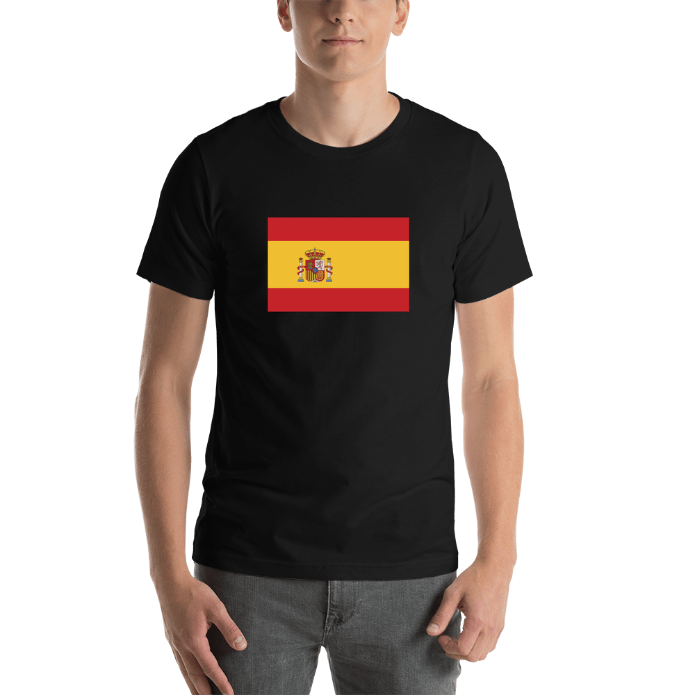 Spain Flag T-Shirt - Black - Shirt View