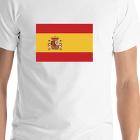 Thumbnail for Spain Flag T-Shirt - White - Shirt Close-Up View