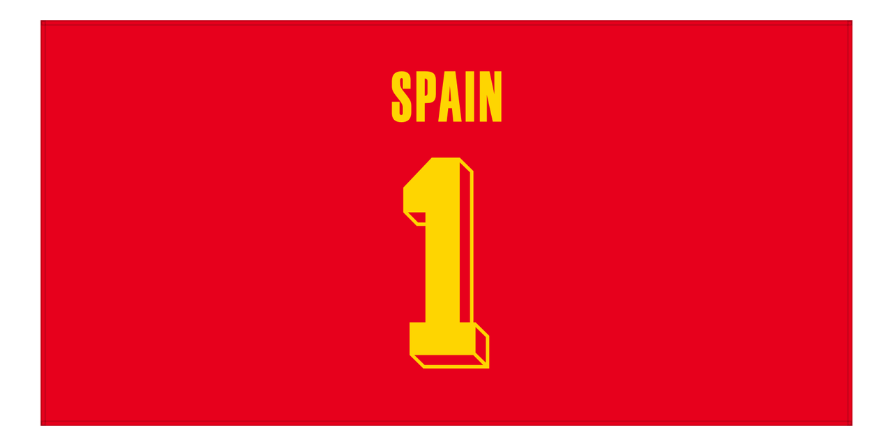 Personalized Spain Jersey Number Beach Towel - Red - Front View