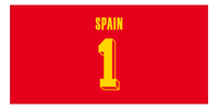 Thumbnail for Personalized Spain Jersey Number Beach Towel - Red - Front View