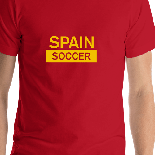 Spain Soccer T-Shirt - Red - Shirt Close-Up View