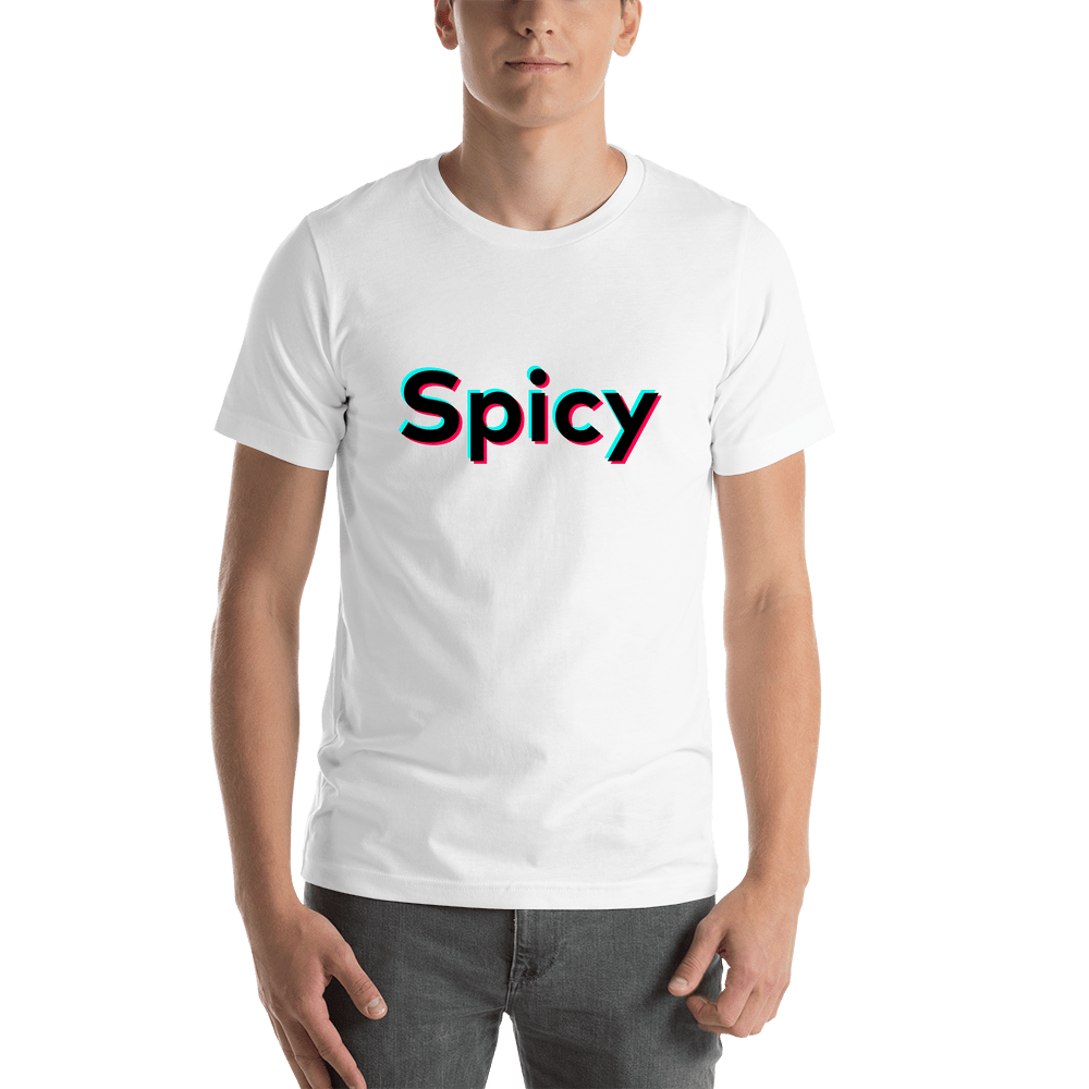 Spicy T-Shirt - White - TikTok Trends - Shirt View