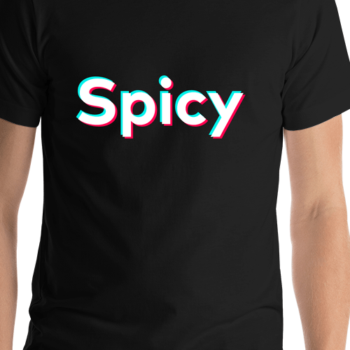Spicy T-Shirt - Black - TikTok Trends - Shirt Close-Up View