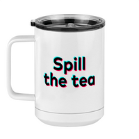 Thumbnail for Spill The Tea Coffee Mug Tumbler with Handle (15 oz) - TikTok Trends - Left View