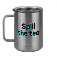 Thumbnail for Spill The Tea Coffee Mug Tumbler with Handle (15 oz) - TikTok Trends - Left View