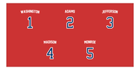 Thumbnail for Personalized Sports Team Beach Towel - US Presidents - 5 Names - Front View
