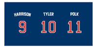 Thumbnail for Personalized Sports Team Beach Towel - US Presidents - 3 Names - Front View