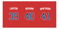 Thumbnail for Personalized Sports Team Beach Towel - US Presidents - 3 Names - Front View