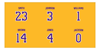 Thumbnail for Personalized Sports Team Beach Towel - Purple & Gold - 6 Names - Front View