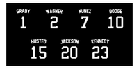 Thumbnail for Personalized Sports Team Beach Towel - Black - 7 Names - Front View