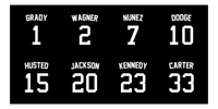 Thumbnail for Personalized Sports Team Beach Towel - Black - 8 Names - Front View