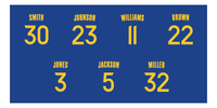 Thumbnail for Personalized Sports Team Beach Towel - Blue - 7 Names - Front View