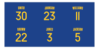 Thumbnail for Personalized Sports Team Beach Towel - Blue - 6 Names - Front View