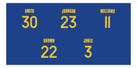 Thumbnail for Personalized Sports Team Beach Towel - Blue - 5 Names - Front View
