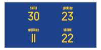 Thumbnail for Personalized Sports Team Beach Towel - Blue - 4 Names - Front View
