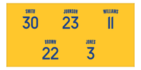 Thumbnail for Personalized Sports Team Beach Towel - Yellow - 5 Names - Front View