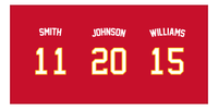 Thumbnail for Personalized Sports Team Beach Towel - Red - 3 Names - Front View