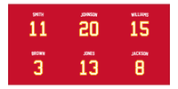 Thumbnail for Personalized Sports Team Beach Towel - Red - 6 Names - Front View