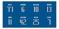 Thumbnail for Personalized Sports Team Beach Towel - Blue - 8 Names - Front View