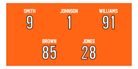 Thumbnail for Personalized Sports Team Beach Towel - Orange - 5 Names - Front View