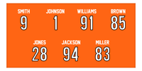 Thumbnail for Personalized Sports Team Beach Towel - Orange - 7 Names - Front View