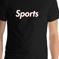 Thumbnail for Sports T-Shirt - Black - Shirt Close-Up View