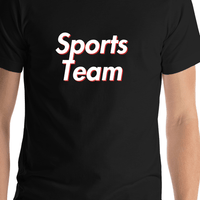 Thumbnail for Sports Team T-Shirt - Black - Shirt Close-Up View