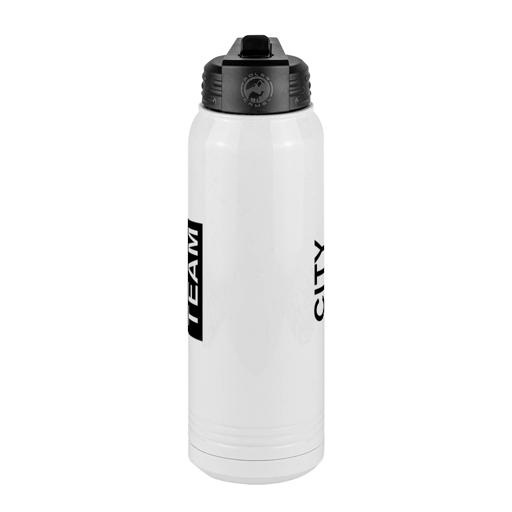 Personalized Sports Team Water Bottle (30 oz) - Rotated Text - Center View