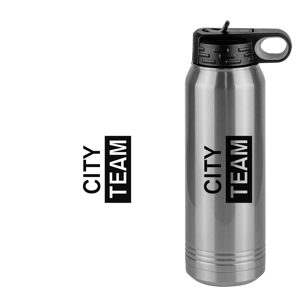 Personalized Sports Team Water Bottle (30 oz) - Rotated Text - Design View