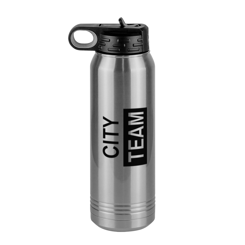 Personalized Sports Team Water Bottle (30 oz) - Rotated Text - Left View