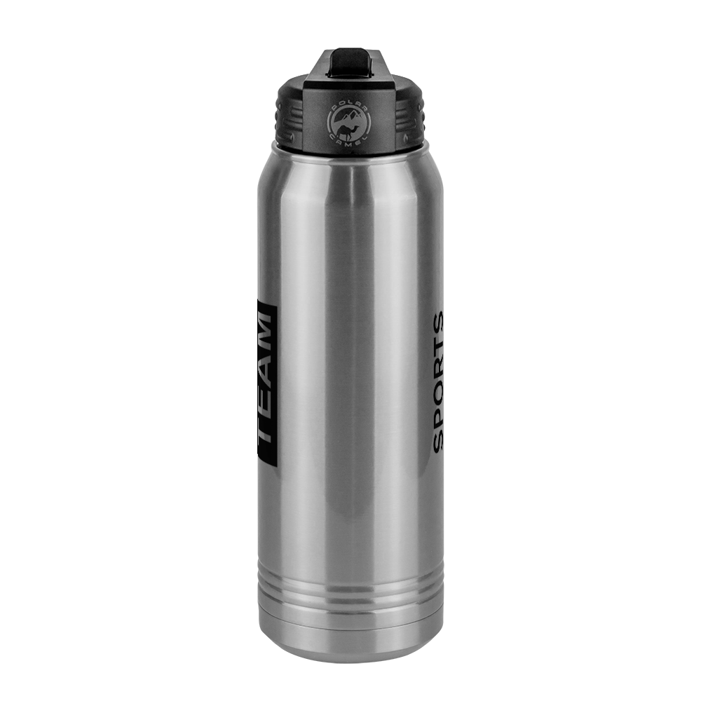 Personalized Sports Team Water Bottle (30 oz) - Rotated Text - Center View