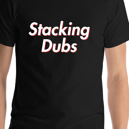 Stacking Dubs T-Shirt - Black - Shirt Close-Up View