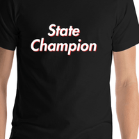 Thumbnail for State Champion T-Shirt - Black - Shirt Close-Up View