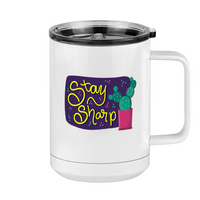 Thumbnail for Stay Sharp Cactus Coffee Mug Tumbler with Handle (15 oz) - Right View