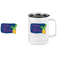 Thumbnail for Stay Sharp Cactus Coffee Mug Tumbler with Handle (15 oz) - Design View