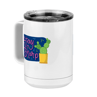 Thumbnail for Stay Sharp Cactus Coffee Mug Tumbler with Handle (15 oz) - Front Left View