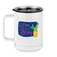Thumbnail for Stay Sharp Cactus Coffee Mug Tumbler with Handle (15 oz) - Left View