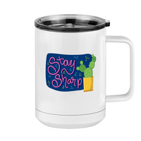 Thumbnail for Stay Sharp Cactus Coffee Mug Tumbler with Handle (15 oz) - Right View
