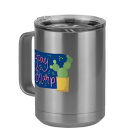 Thumbnail for Stay Sharp Cactus Coffee Mug Tumbler with Handle (15 oz) - Front Left View