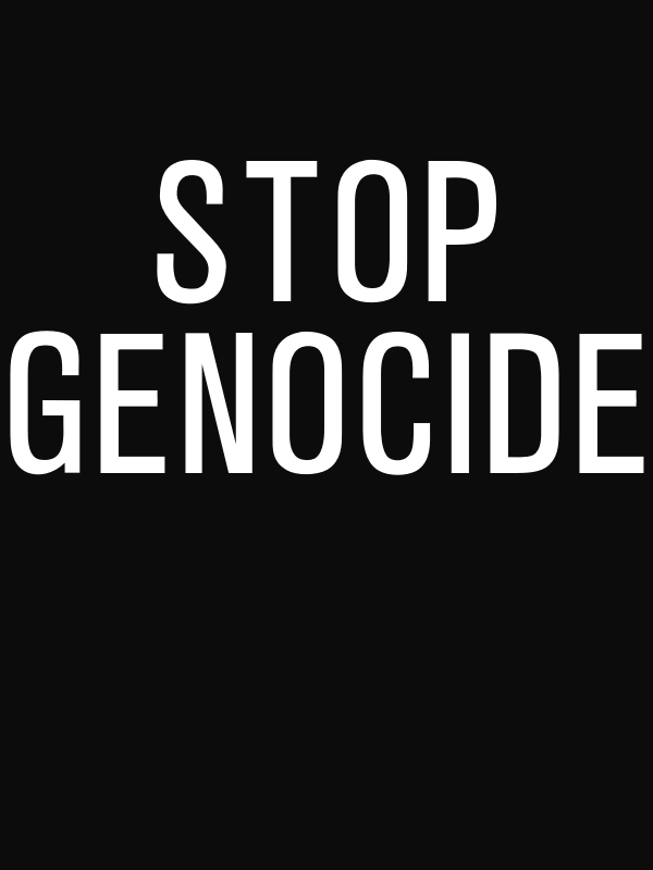 Stop Genocide T-Shirt - Black - Decorate View