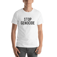 Thumbnail for Stop Genocide T-Shirt - White - Shirt View