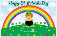 Thumbnail for Personalized St Patrick's Day Placemat I - Rainbow Hill - Blue Background -  View