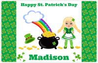 Thumbnail for Personalized St Patrick's Day Placemat II - Rainbow's End - Blonde Girl -  View