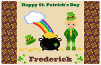 Thumbnail for Personalized St Patrick's Day Placemat III - Rainbow's End - Blond Boy -  View